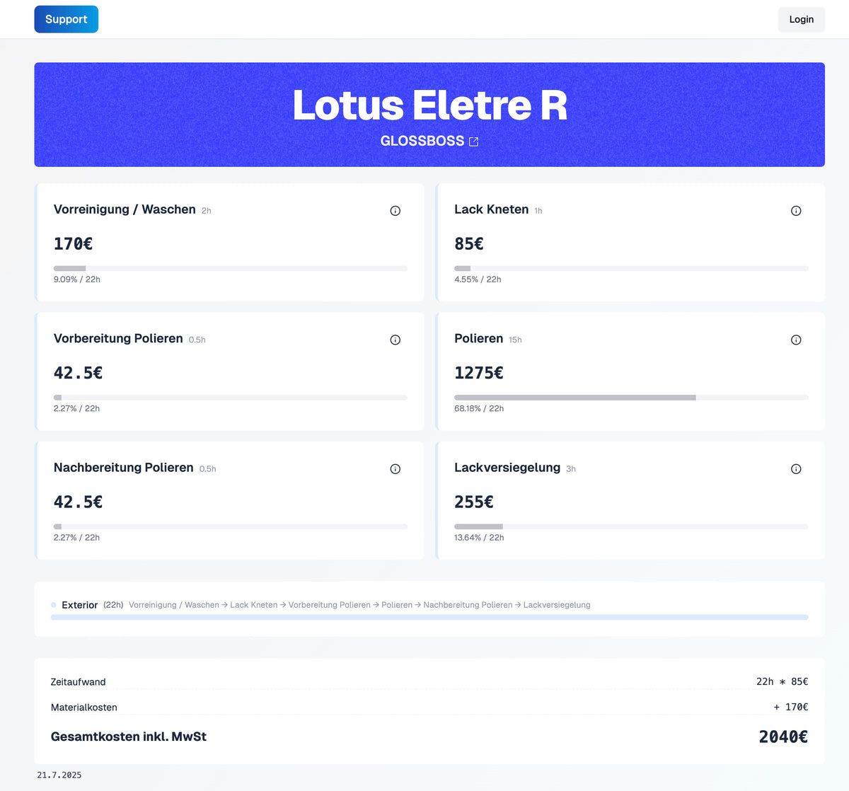 Detailr – Angebots-Tool für Detailer