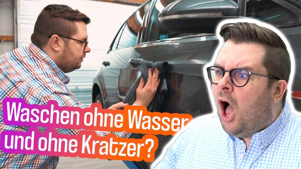 Marvin wäscht den GTI mit der RINSELESS Methode