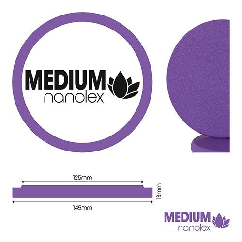 Nanolex Polierpad Lila 145-125mm (Medium Cut, Flach) 3er SET